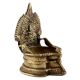 Goddess Lakshmi Engraved Brass Temple Kamakshi Oil Lamp Diya